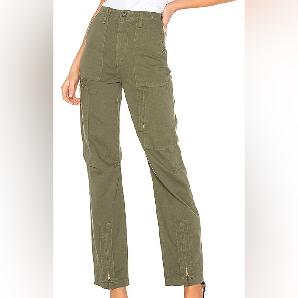 NWT re/done originals high rise cargo pant size 26 in army green